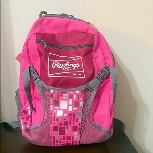 Rawlings Youth Pink and Gray Backpack